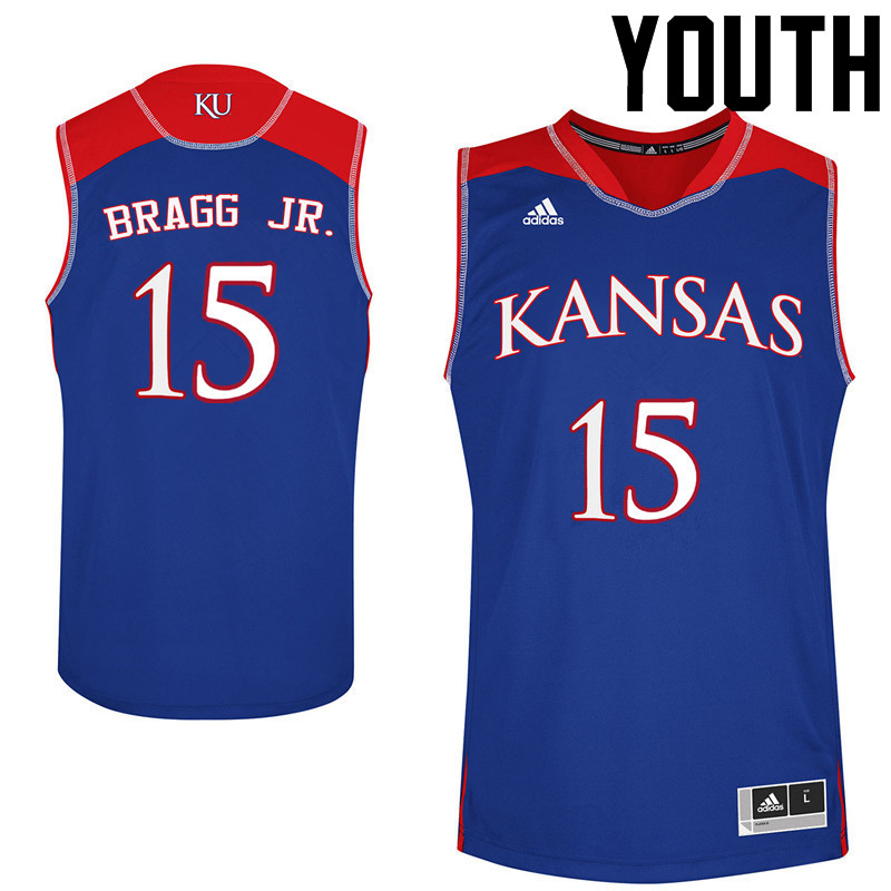 Youth Kansas Jayhawks #15 Carlton Bragg Jr. College Basketball Jerseys Sale-Blue - Click Image to Close